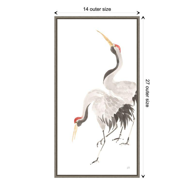 Amanti Art Scroll Crane IV by Chris Paschke Canvas Wall Art Print Framed 14 x 27-in.