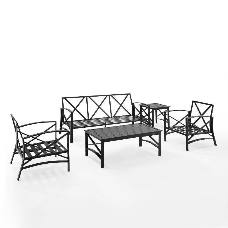 Kaplan 5-Piece Mist Cushions Outdoor Sofa Set with Tables