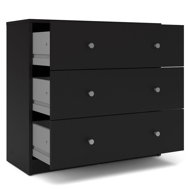 Wood Portland 3 Drawer Chest in Black-Tvilum