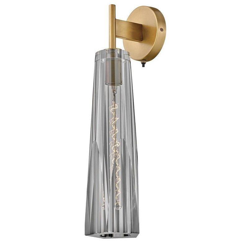 Cosette Single Light Wall Sconce w/ Thick Crystal-Cut Shade & On/Off Switch