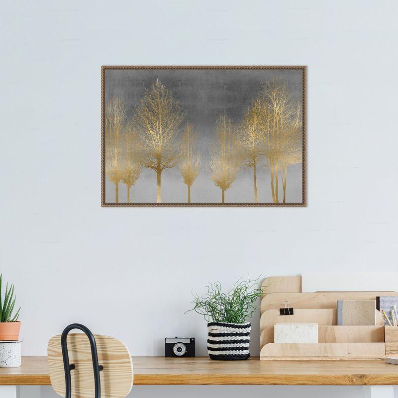 Amanti Art Gold Forest on Gray by Kate Bennett Canvas Wall Art Print Framed 23 x 16-in.