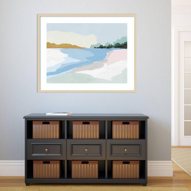 42"x33" Soft Coastal I by Isabelle Z Framed Wall Art Print Light Brown - Amanti Art: Abstract Landscape Decor