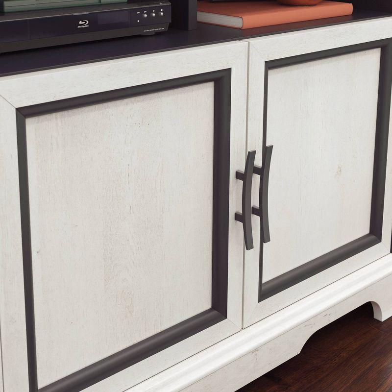 Sauder Carolina Grove TV Stand for TVs up to 39" Winter Oak: Adjustable Shelving, Enclosed Back, Metal Hardware