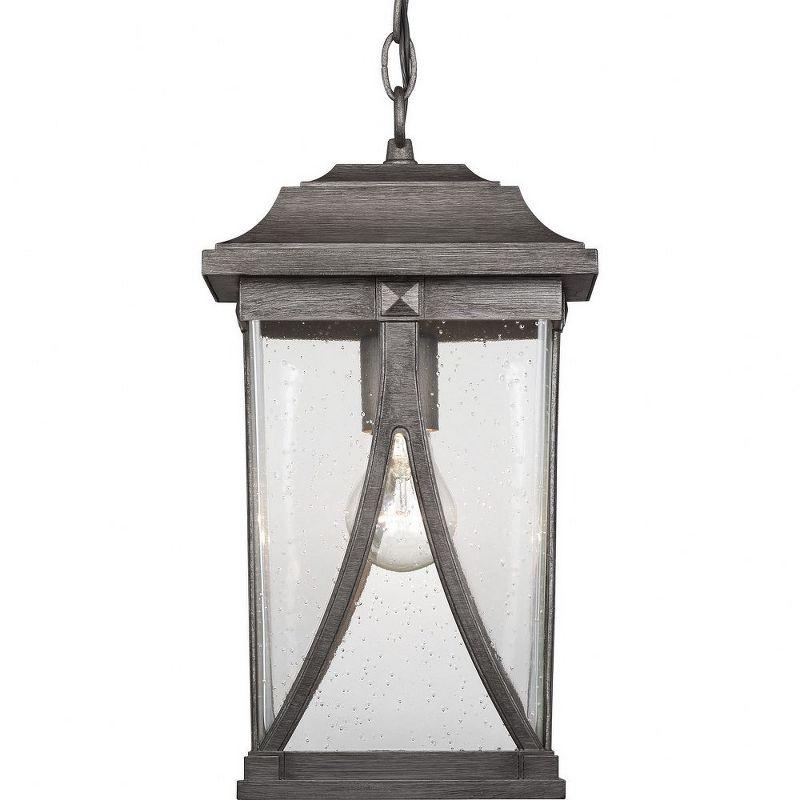 Progress Lighting Abbott 1-Light Outdoor Hanging Lantern in Antique Pewter with Clear Seeded Glass Shade