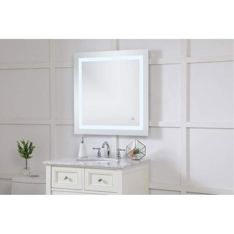 Rectangular Silver LED Bathroom Vanity Mirror