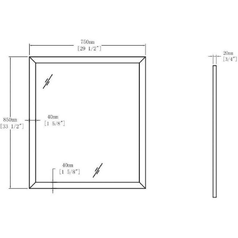 Concordia 30" Gray Marble Rectangular Bathroom Mirror