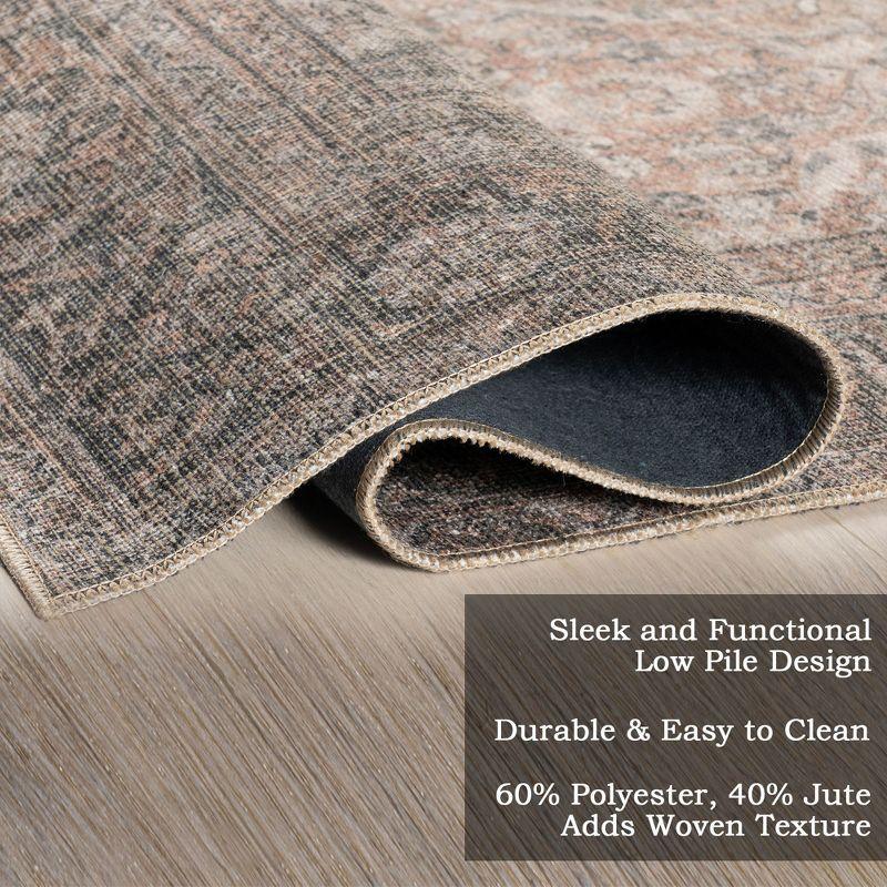 Nuloom Hillstone Collection Deka Traditional Vintage Medallion Area Rug, 6' 7" x 9', Rust