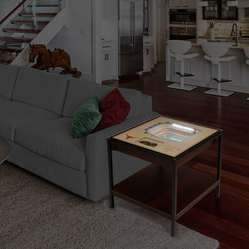 NCAA Texas Longhorns 25-Layer StadiumViews Lighted End Table