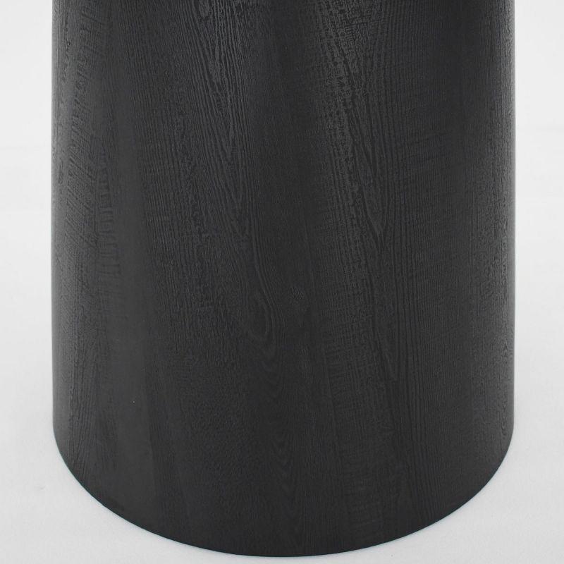 Dwen 46'' Manufactured Wood Foild with Black Grain Paper Round Top Pedestal Dining Table-Maison Boucle