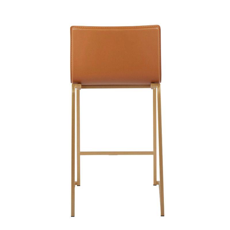 Set of 2 26" Mara Contemporary Counter Height Barstools Gold/Camel - LumiSource: Upholstered, Steel Frame, Fixed Height