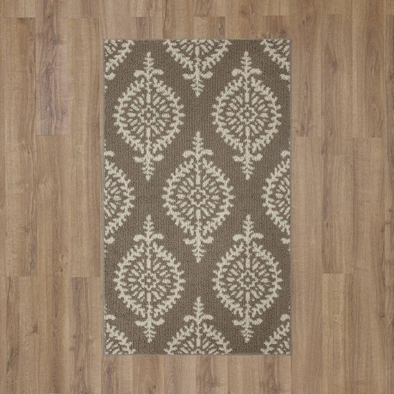 2'6"x4' Washable Paisley Tufted Accent Rug Tan - Threshold™: Skid-Resistant, Indoor, Medium Pile, Traditional Style