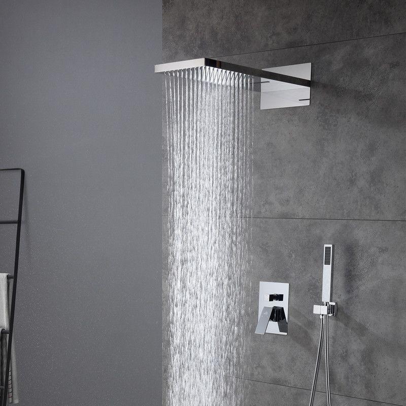 Rainier 22" Rainfall Complete Shower System with with Rainfall & Waterfall Spray, Handheld and Rough-in Valve Included