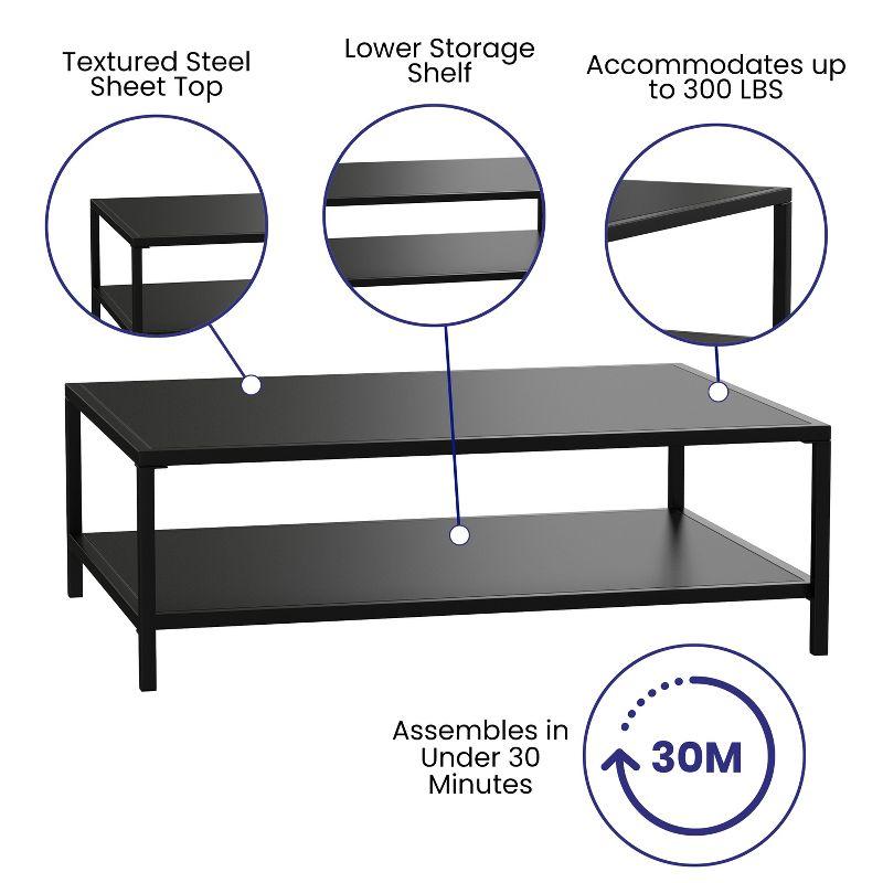 Brock All-Weather Commercial Grade Indoor/Outdoor Metal 2 Tier Coffee Table