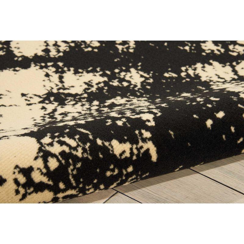 Nourison Grafix Cream Black Area Rug GRF01 5'3"X7'3"