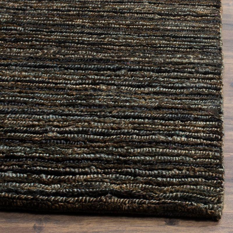 Lustrous Sheen Charcoal Hand-Knotted Jute 4' x 6' Area Rug