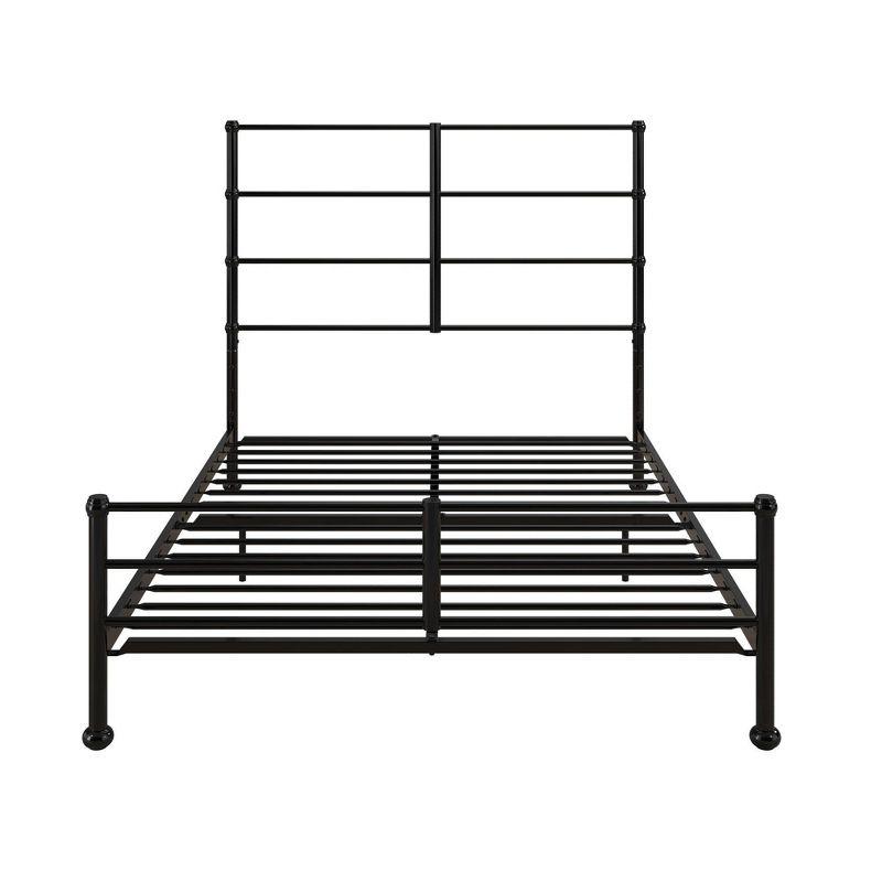 Mr. Kate Mackenzie Metal Platform Bed Frame with 3 Adjustable Mattress Heights Black