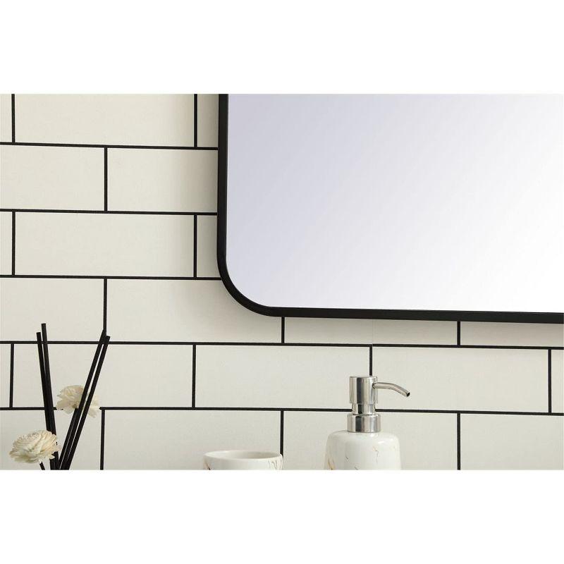 Elegant Lighting Soft corner metal rectangular mirror 36x36 inch in Black