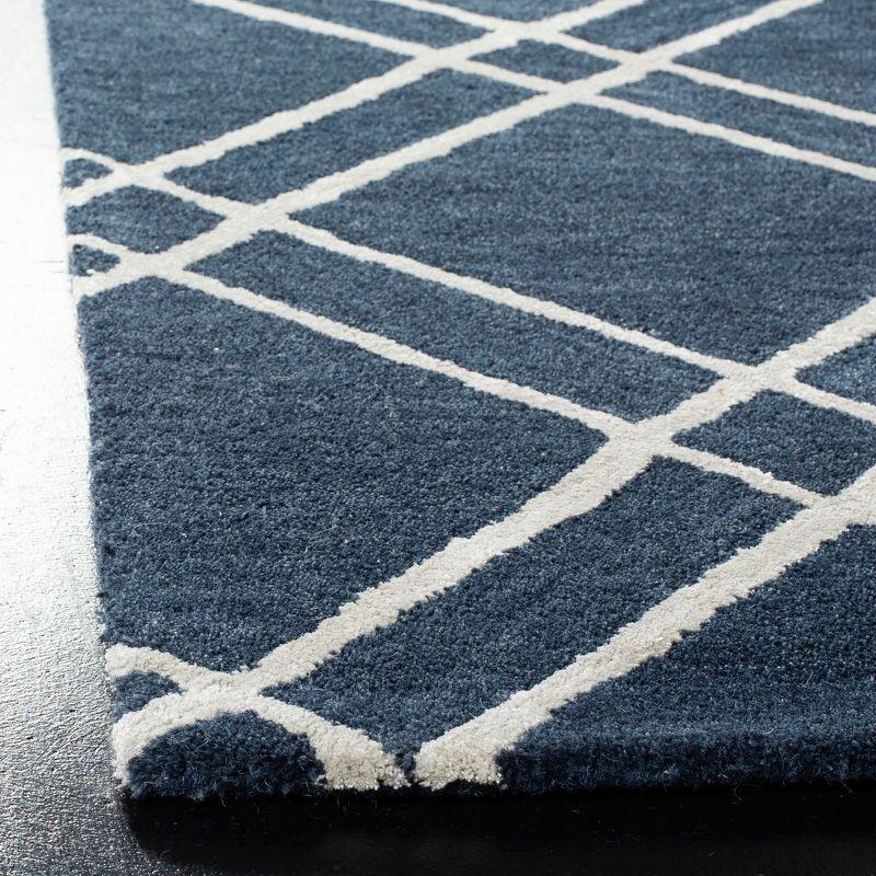 Himalaya HIM901 Hand Tufted Area Rug - Navy/Silver - 4'x4' - Safavieh.