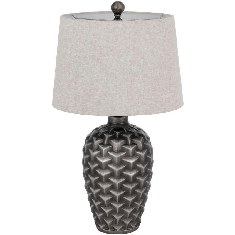 Cal Lighting Dresano resin table lamp with linen hardback taper drum shade