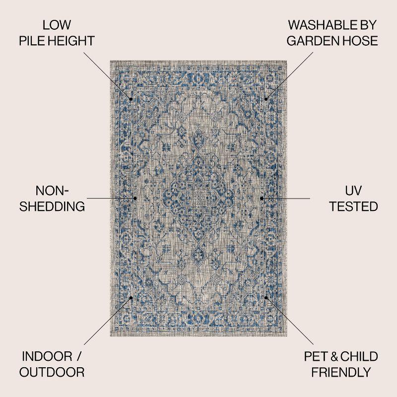 Rozetta Boho Medallion Textured Weave Indoor/Outdoor Area Rug  - JONATHAN Y