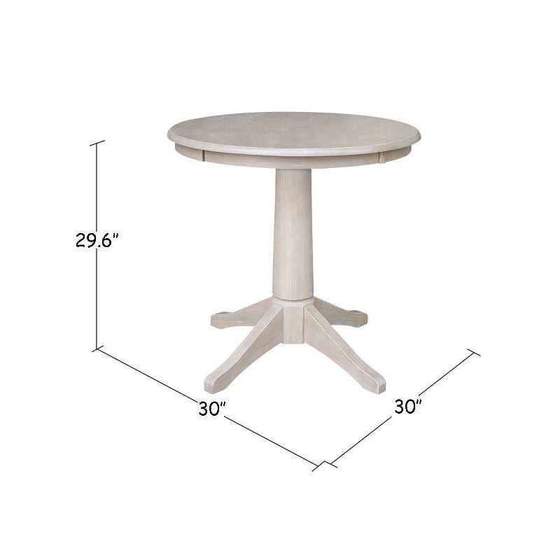 Elegant French Country Round Pedestal Dining Table in Weathered Gray