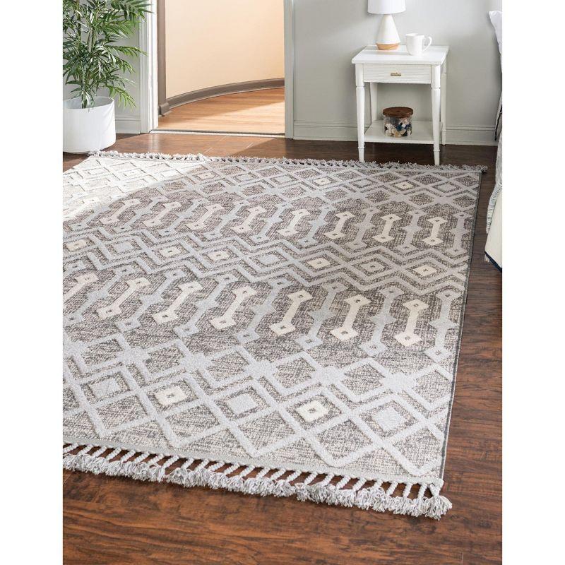 Unique Loom Arlo Collection Area Rug - Lenny (9' 10" Square Gray/Ivory)
