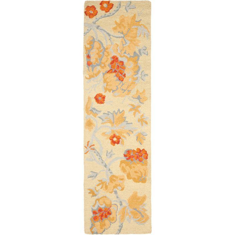 Country Casual Blossom Beige Multi Wool 2'3" x 6' Runner Rug