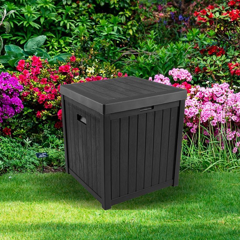 50 Gallon Outdoor Deck Box for Pool Accessories or Patio Furniture Cushions - Waterproof Fade-Resistant by Pure Garden