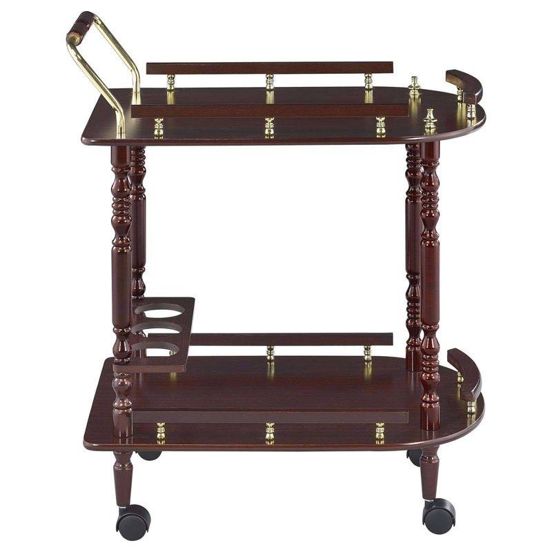 Coaster Palmer Traditional 2 Tier Wood Serving Cart Merlot/Brass