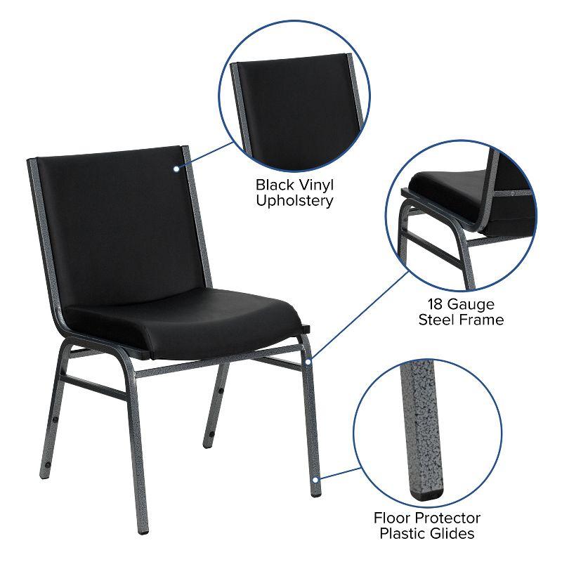 Flash Furniture HERCULES Series Heavy Duty Black Vinyl Stack Chair