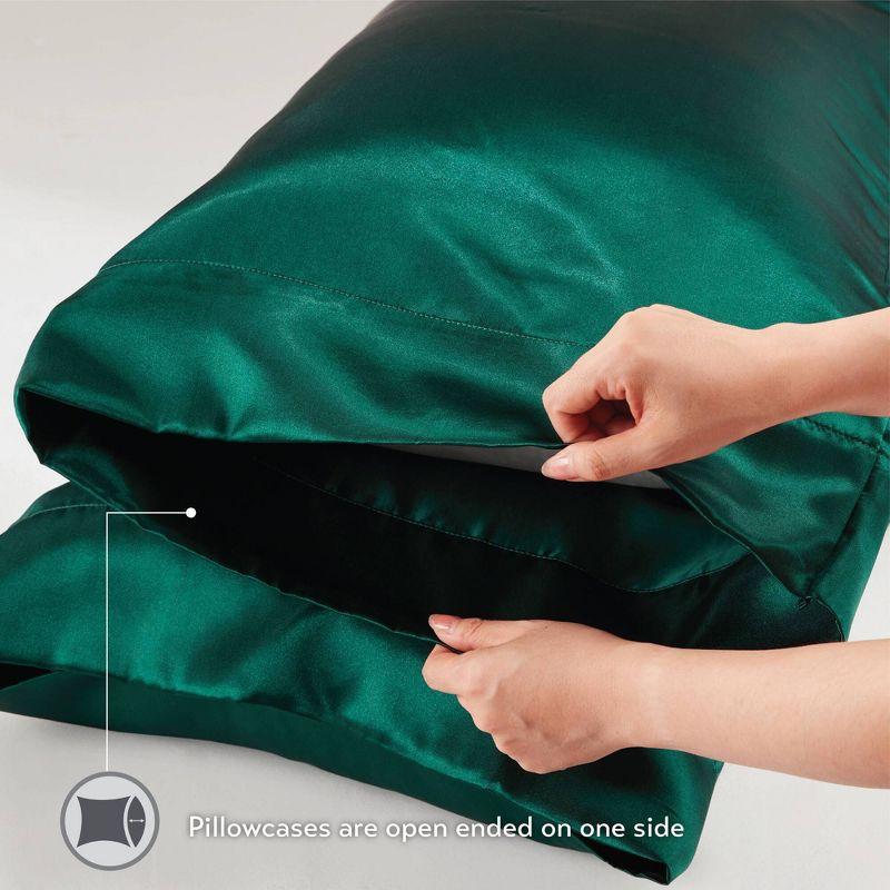 Madison Park King 2pc Satin Luxury Pillowcases Emerald