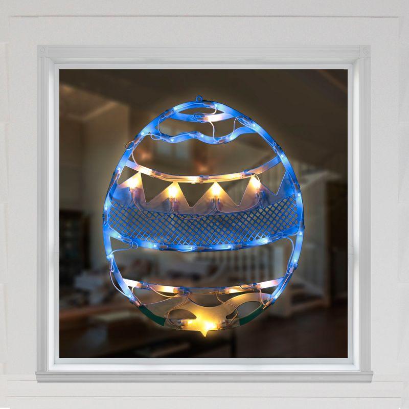 Northlight LED Lighted Easter Egg Spring Window Decoration - 17"  - Blue