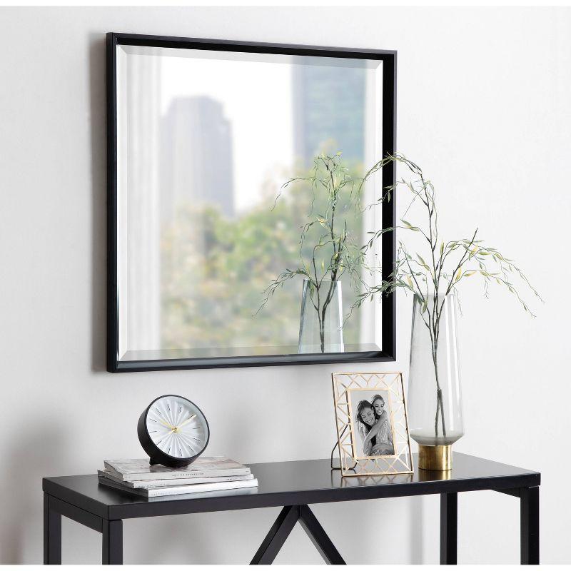 29.5" x 29.5" Calder Square Wall Mirror Black - Kate & Laurel All Things Decor: Modern Style, No Assembly, Wall Mounted