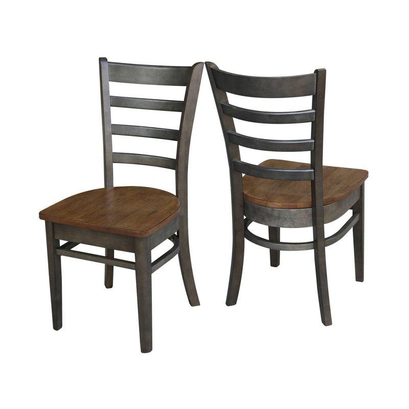 Emily High Ladderback Black Wood Side Chair