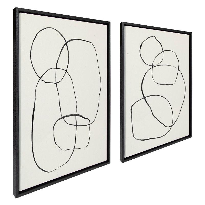 Kate and Laurel " 871 Modern Circles Flinen (left) & 869 Going In Circles Flinen (right) " by Teju Reval 2 - Pieces