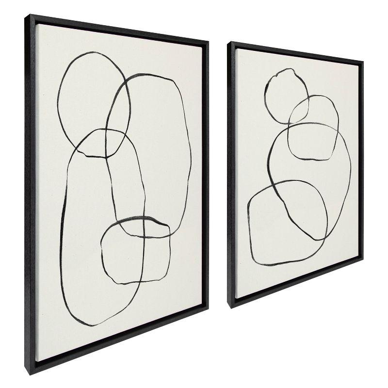 " 871 Modern Circles Flinen (left) & 869 Going In Circles Flinen (right) " by Teju Reval 2 - Pieces