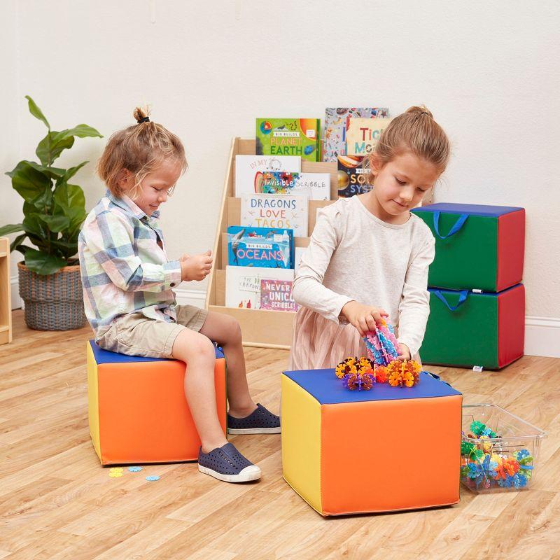 ECR4Kids SoftZone Children's Cozy Cubes, Flexible Seating, 4-Pack