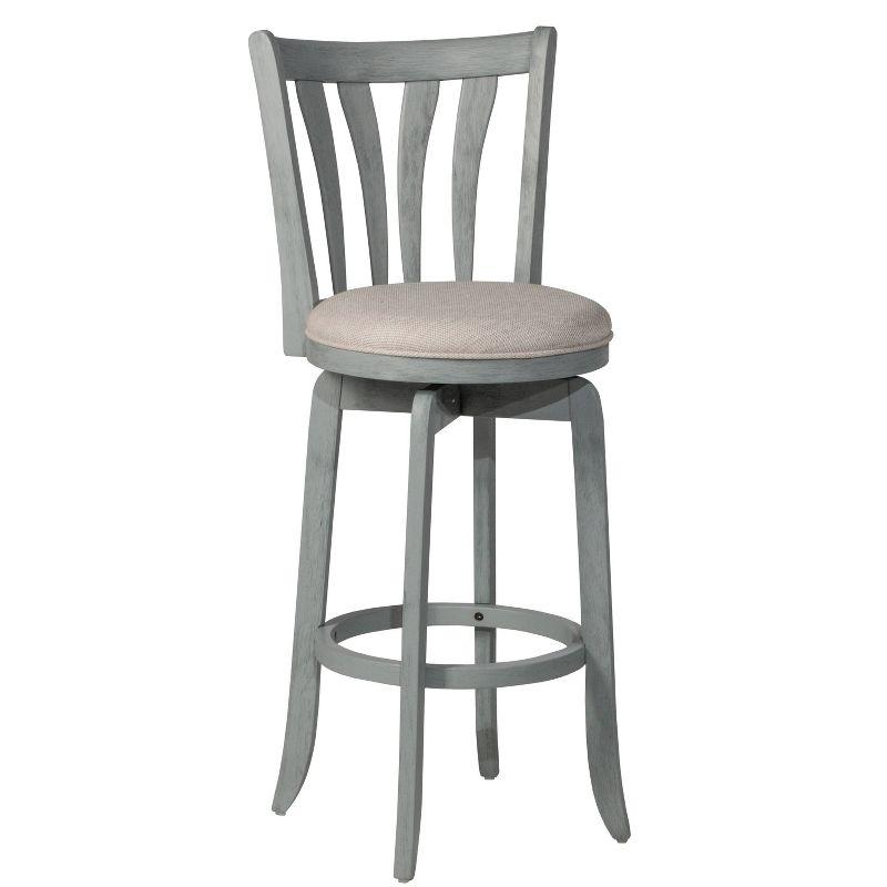 Savana 30" Blue Wirebrush Cream Swivel Wood Barstool