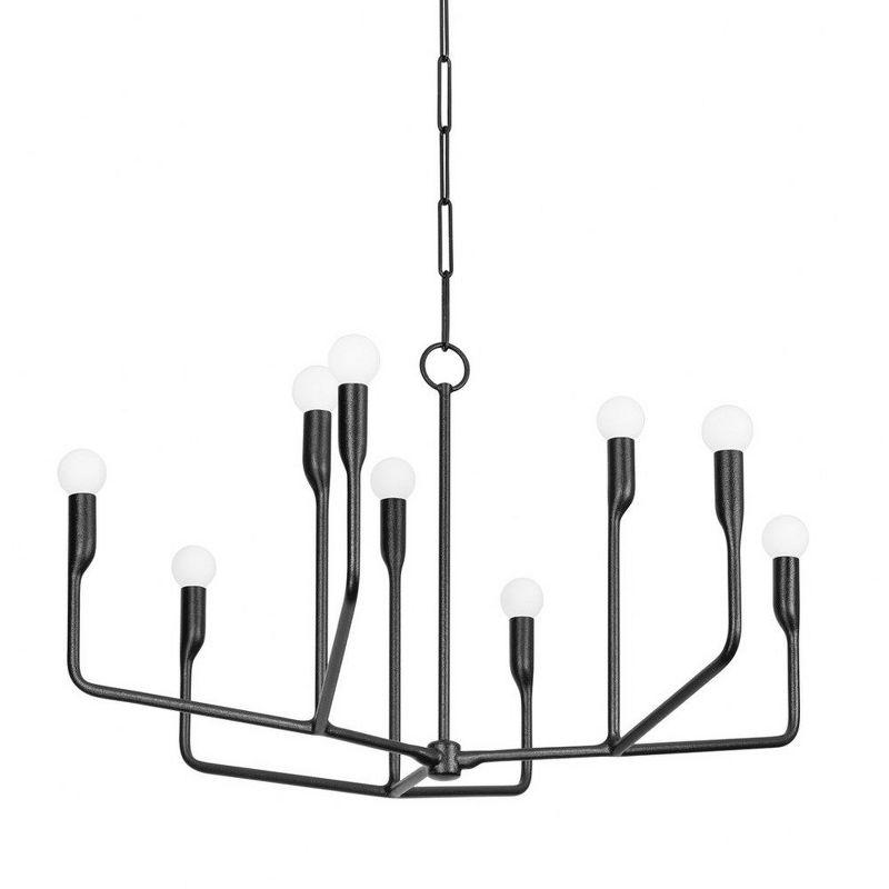 Norman 9-Light Forged Iron Steel Chandelier