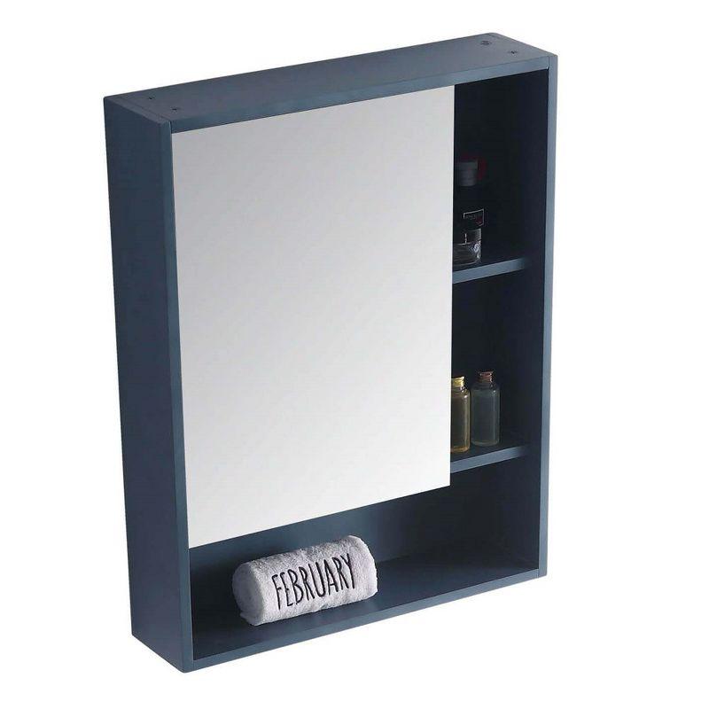 French Blue 24" Wood Medicine Cabinet with Mirror