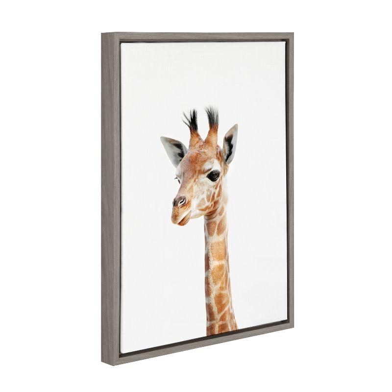 18" x 24" Sylvie Baby Giraffe Framed Canvas by Amy Peterson - Kate and Laurel