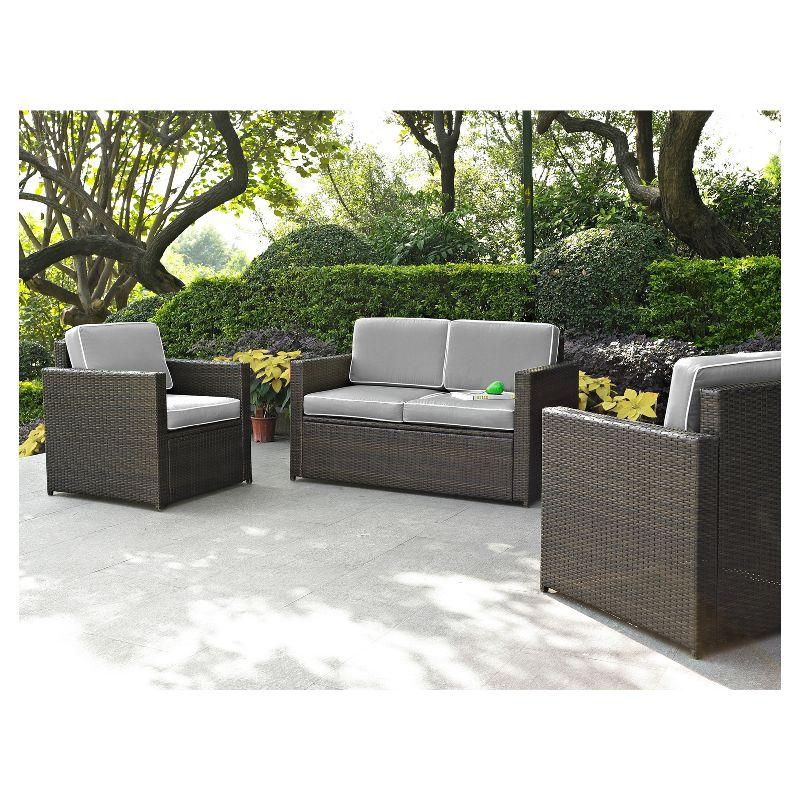 Palm Harbor 3-Piece Gray Wicker Patio Sofa Set