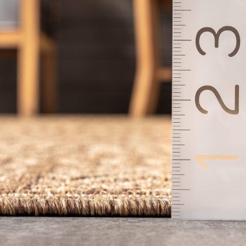 6'7"x9' Abbey Geometric Striped Indoor and Outdoor Area Rug Beige - nuLOOM: Low Pile, Machine Made, Polypropylene