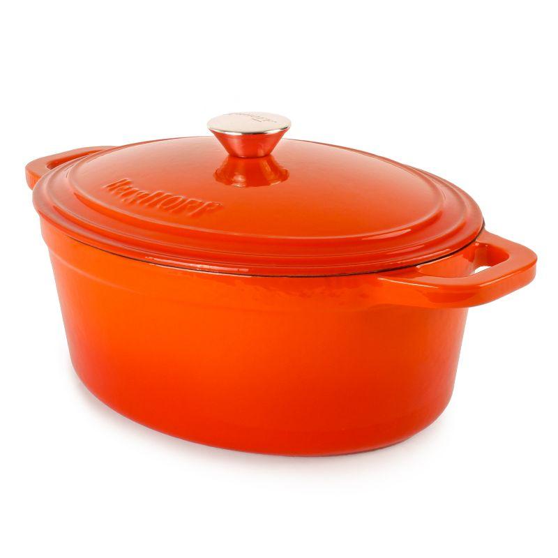 BergHOFF Neo 5Qt. Cast Iron Oval Covered Dutch Oven, Orange