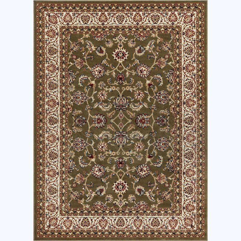 Noble Sarouk Green Persian Floral Oriental Formal Traditional Area Rug 7x10 ( 6'7" x 9'6" ) Modern Contemporary Transitional Soft Rug