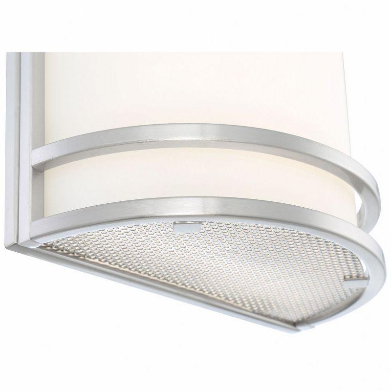 Lola Brushed Steel 10" Dimmable Wall Sconce with Frosted Shade