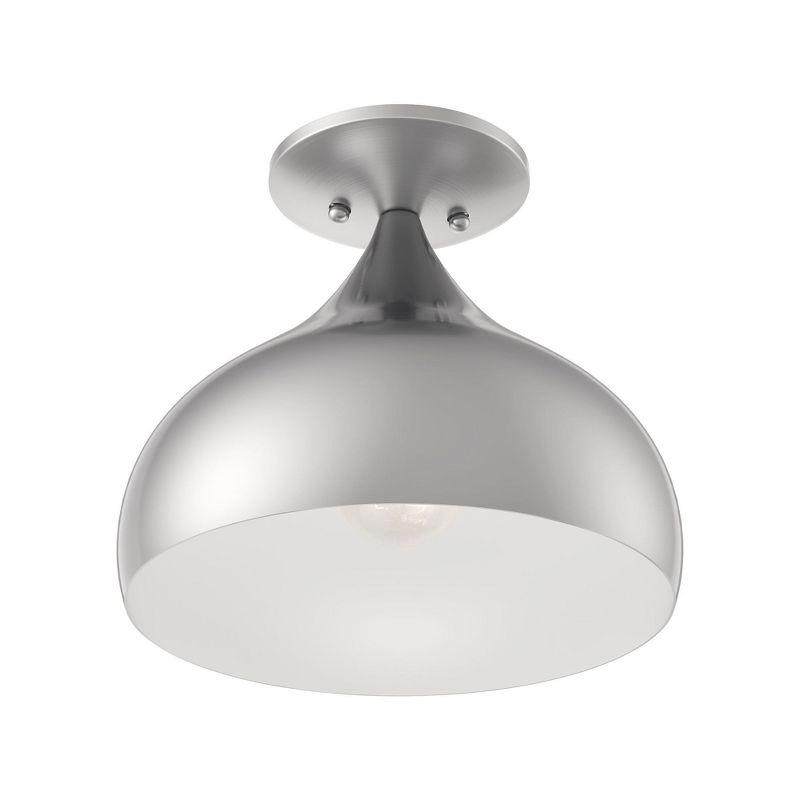Livex Lighting Amador 1 - Light Semi-Flush Mount in  Brushed Nickel