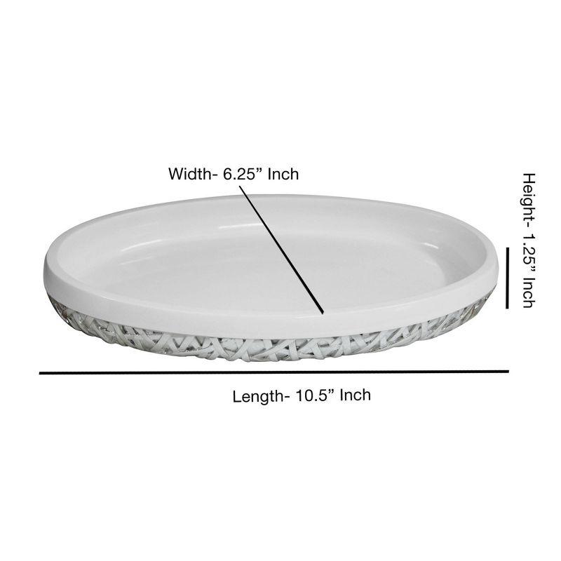 Nu Steel Vanity Storage Tank Top Tray Organizer for Makeup Brushes White