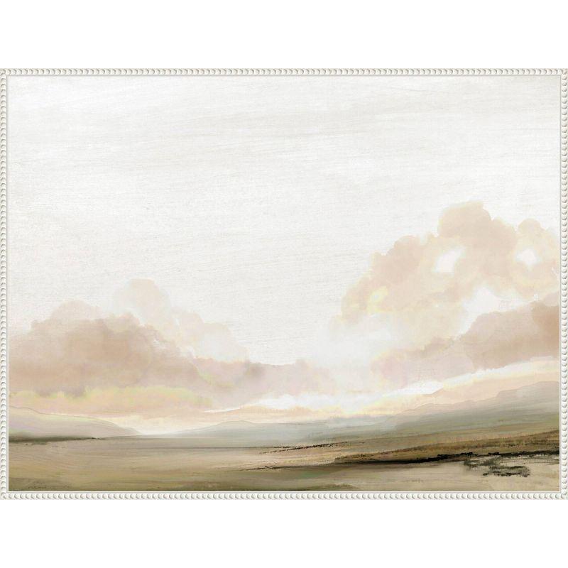 Southern Landscape Abstract Canvas Wall Art with White Floater Frame