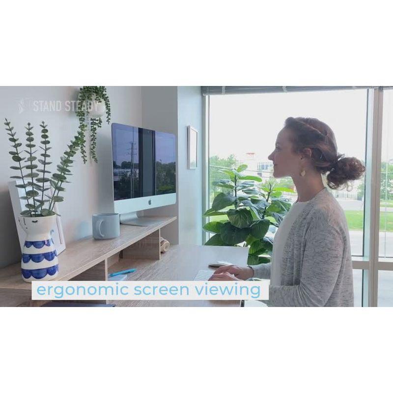 Stand Steady Solid Wood Top Metal Base Standing Desk